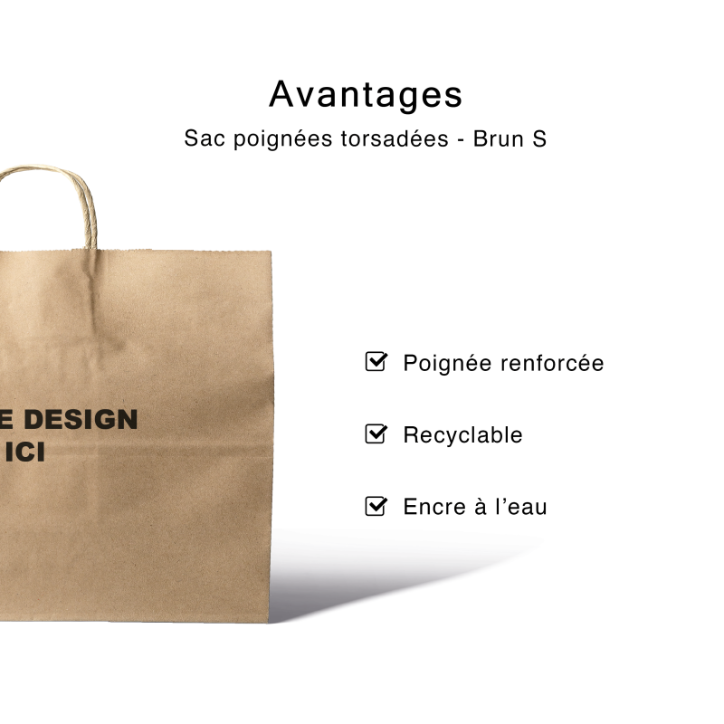 Sac poignées plates blanc