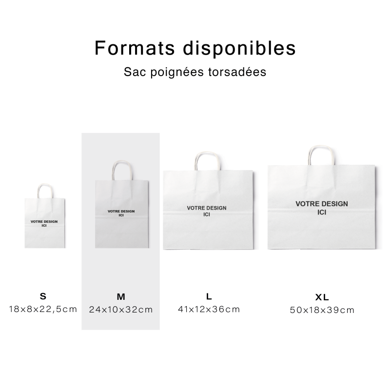 Sac poignées plates blanc