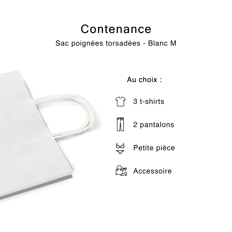 Sac poignées plates blanc