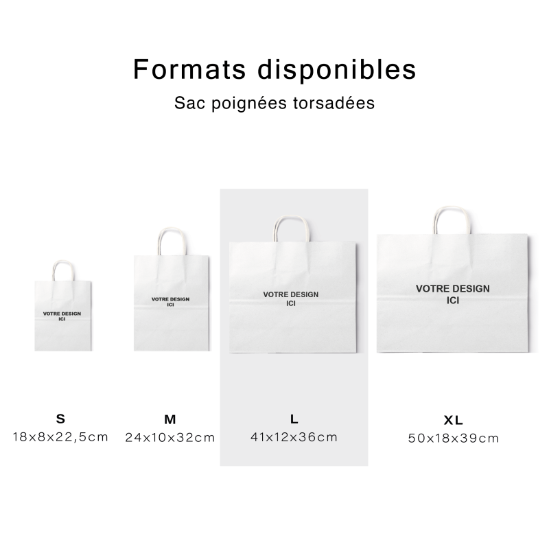 Sac poignées torsadées - Kraft brun