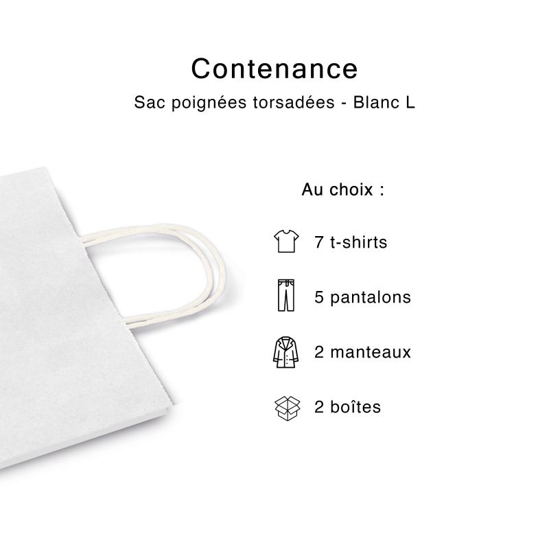 Sac poignées plates blanc