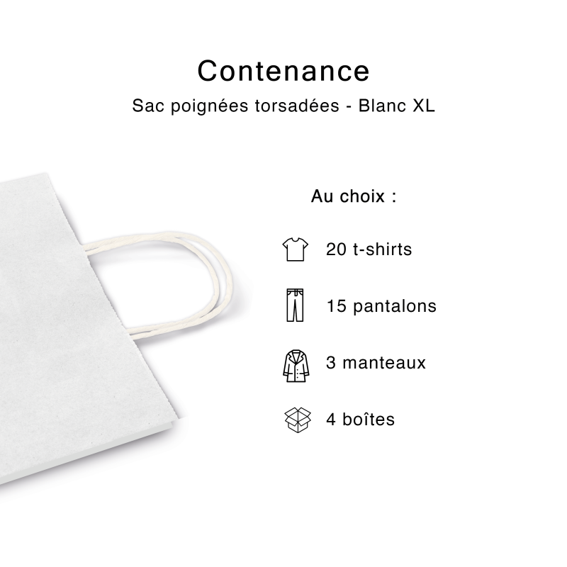 Sac poignées plates blanc