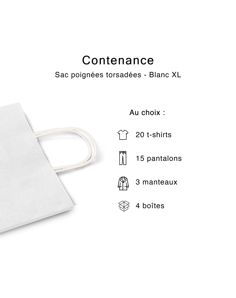 Sac poignées plates blanc