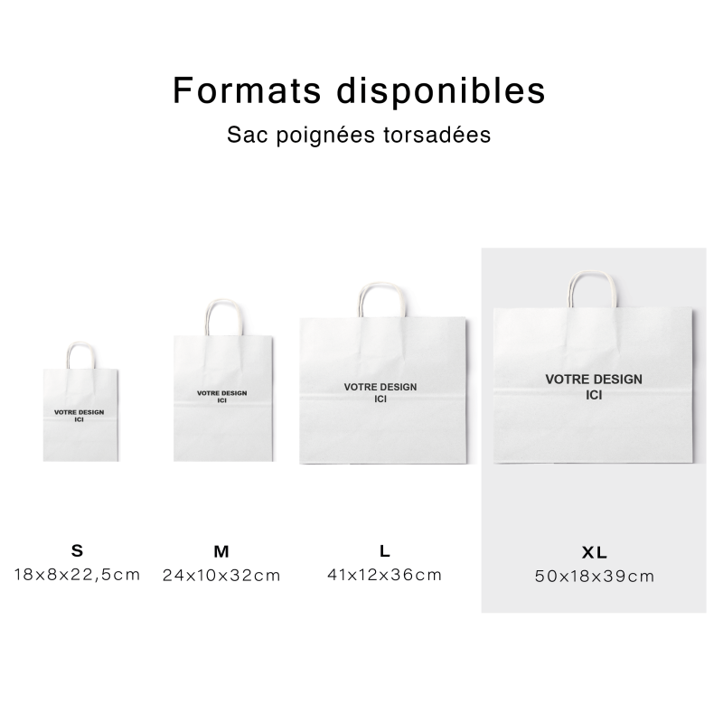 Sac poignées plates blanc