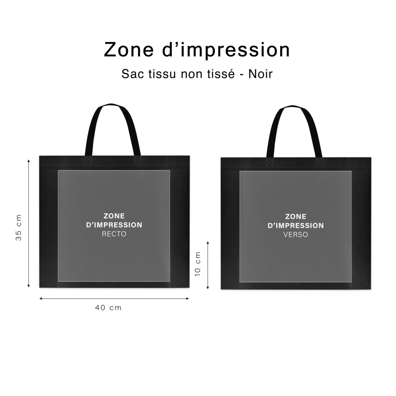 BLACK NON-WOVEN FABRIC BAG