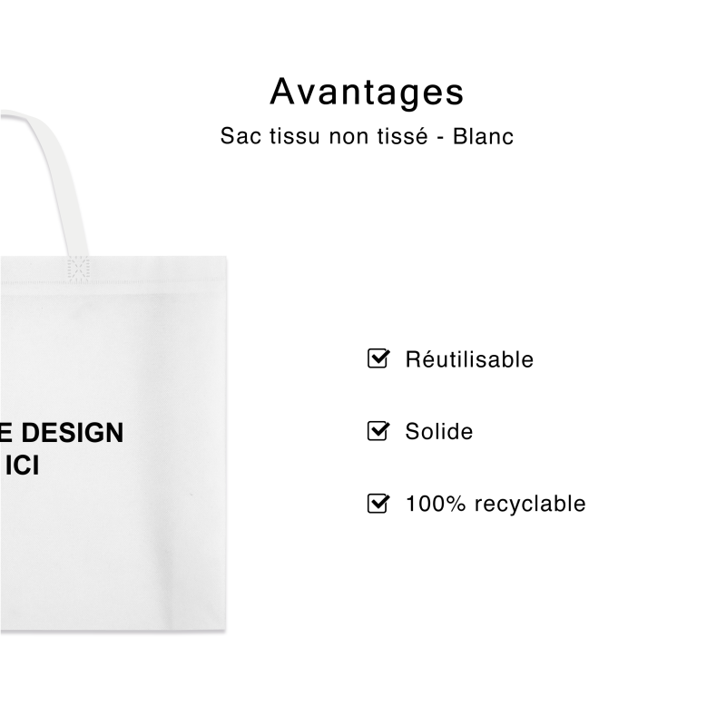 SAC TISSU NON TISSE BLANC