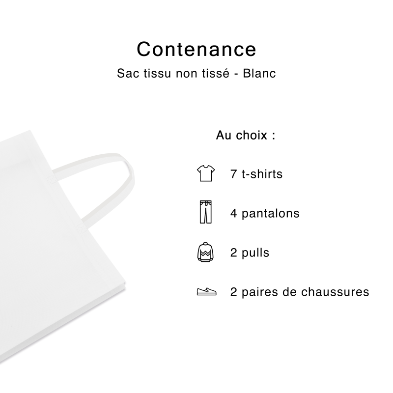 SAC TISSU NON TISSE BLANC