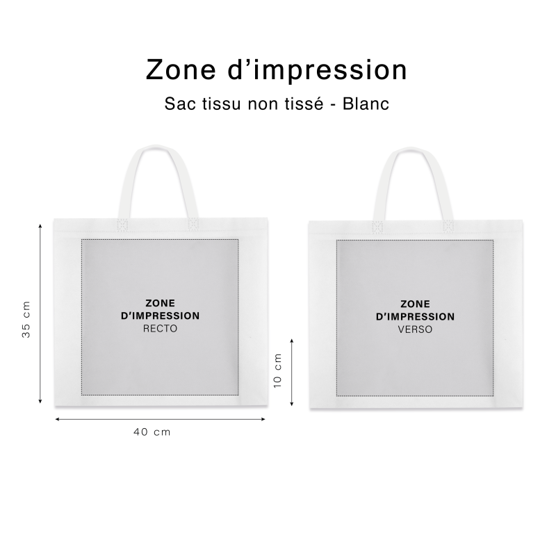 WHITE NON-WOVEN FABRIC BAG