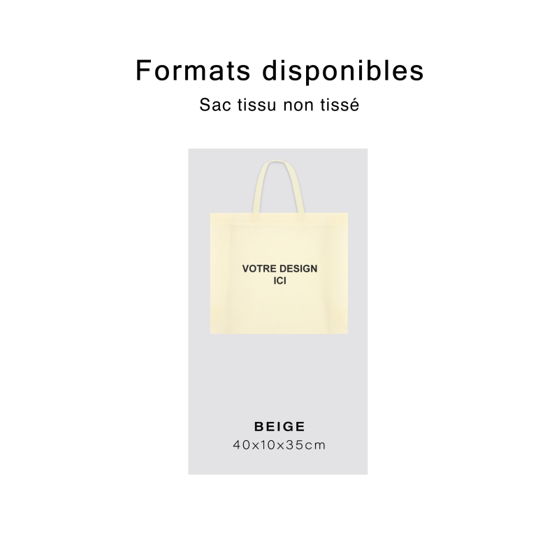 SAC TISSU NON TISSE BEIGE