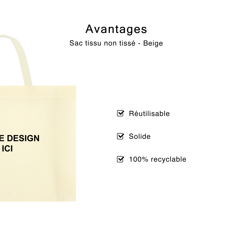 SAC TISSU NON TISSE BEIGE