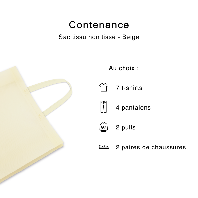 SAC TISSU NON TISSE BEIGE