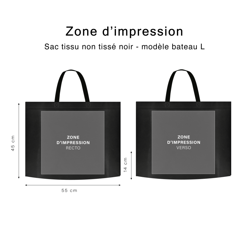 NON-WOVEN FABRIC BAG BLACK - L