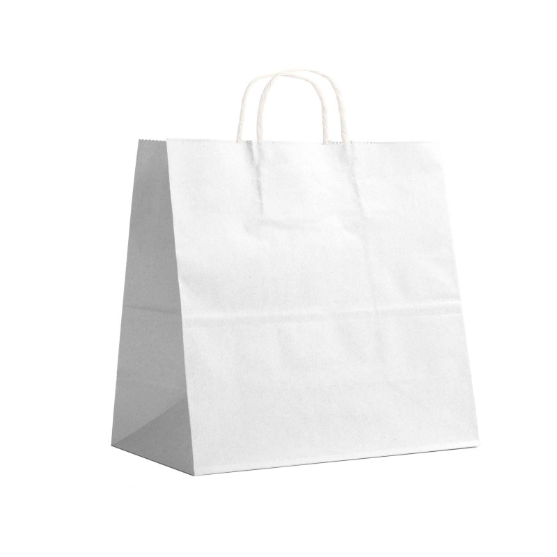 Twisted handle bag - White M square without print