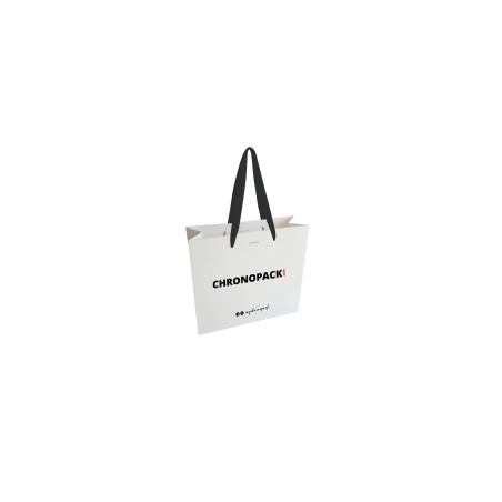 Luxe paper bag with ribbon handle - White XS