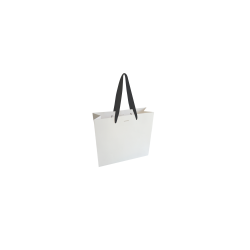 Luxe paper bag with ribbon handle - White XS