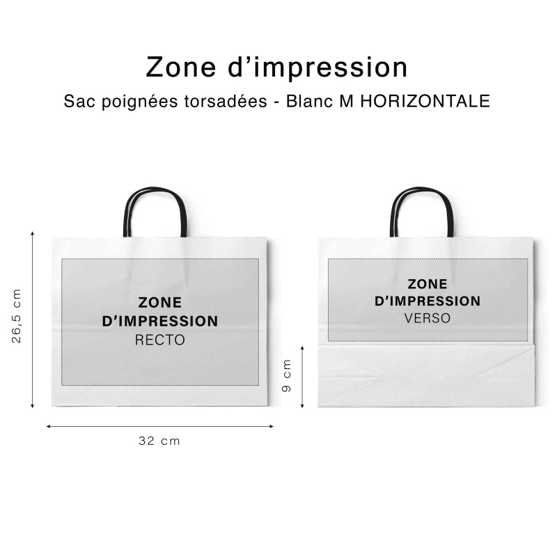 Bolso asa trenzada negro - Blanco M HORIZONTAL