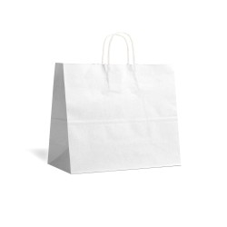 Twisted handle bag - White M HORIZONTAL without immpression