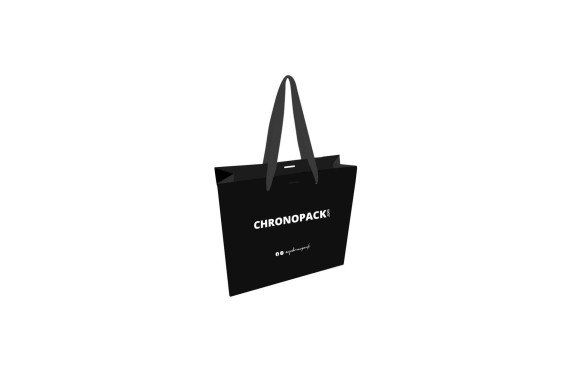 Luxury Paper Bags - Black XS - Ribbon Griffe