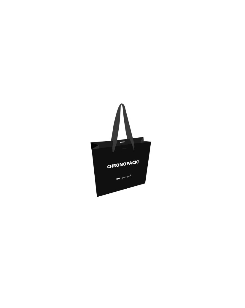 Luxury Paper Bags - Black XS - Ribbon Griffe