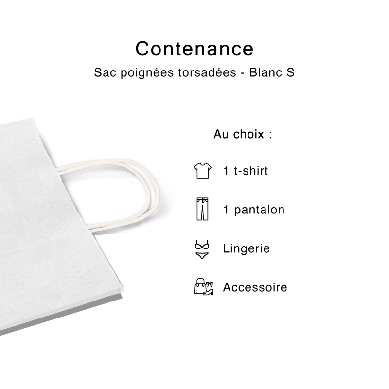 Sac poignées plates blanc