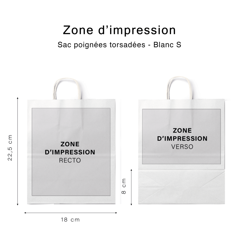 Sac poignées plates blanc