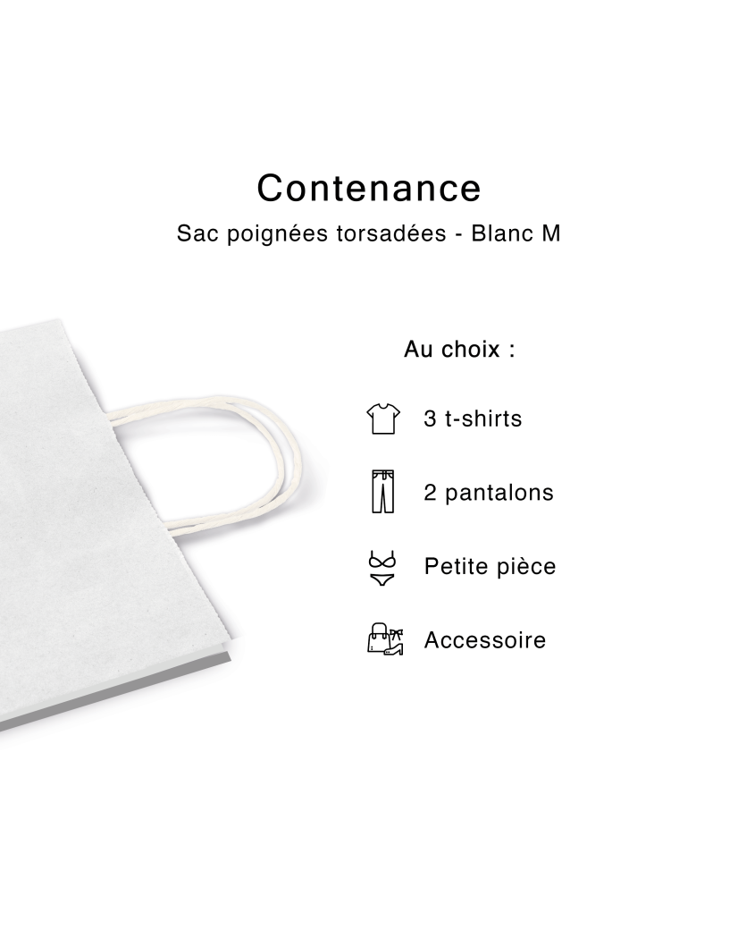 Sac poignées plates blanc