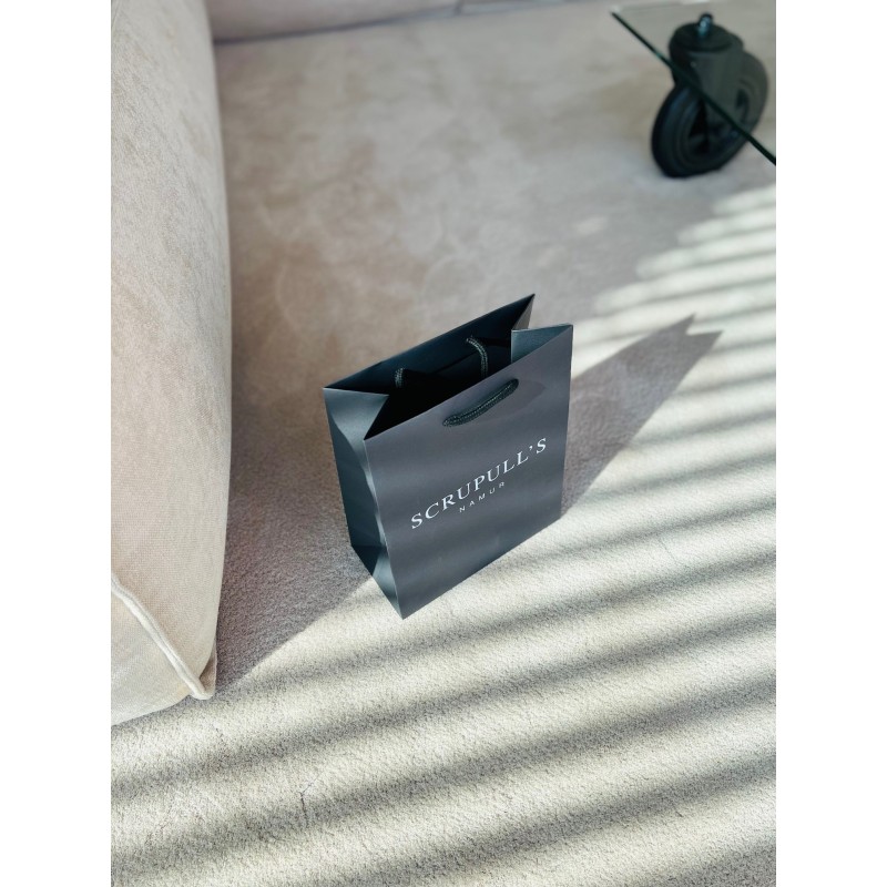 Luxury paper bags - Black S - Drawstring handles