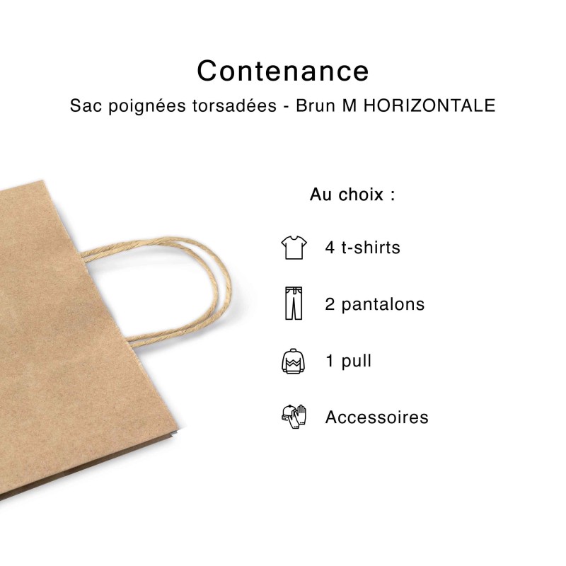 Chronopack Sac poignées torsadées kraft M horizontal