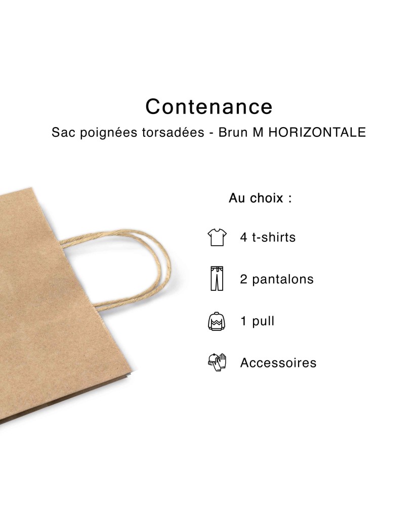 Chronopack Sac poignées torsadées kraft M horizontal