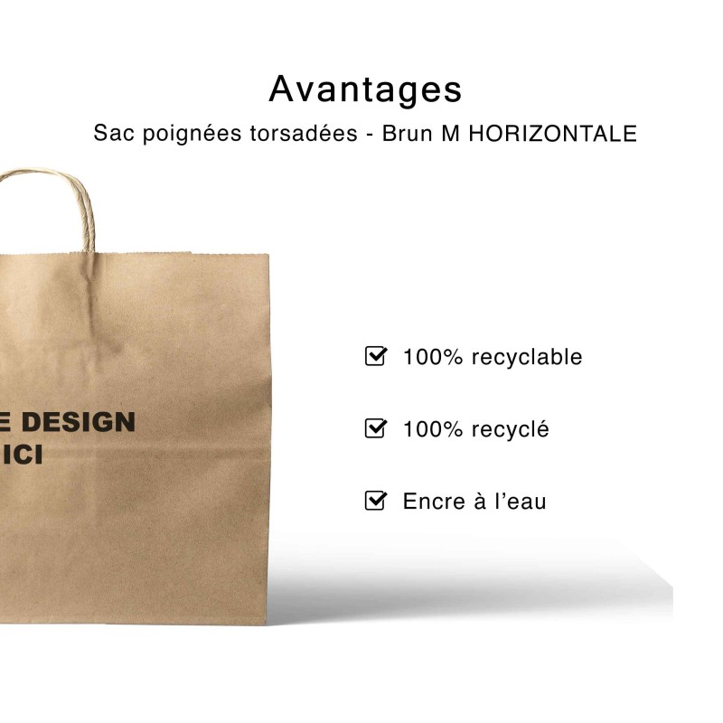 Chronopack Sac poignées torsadées kraft M horizontal