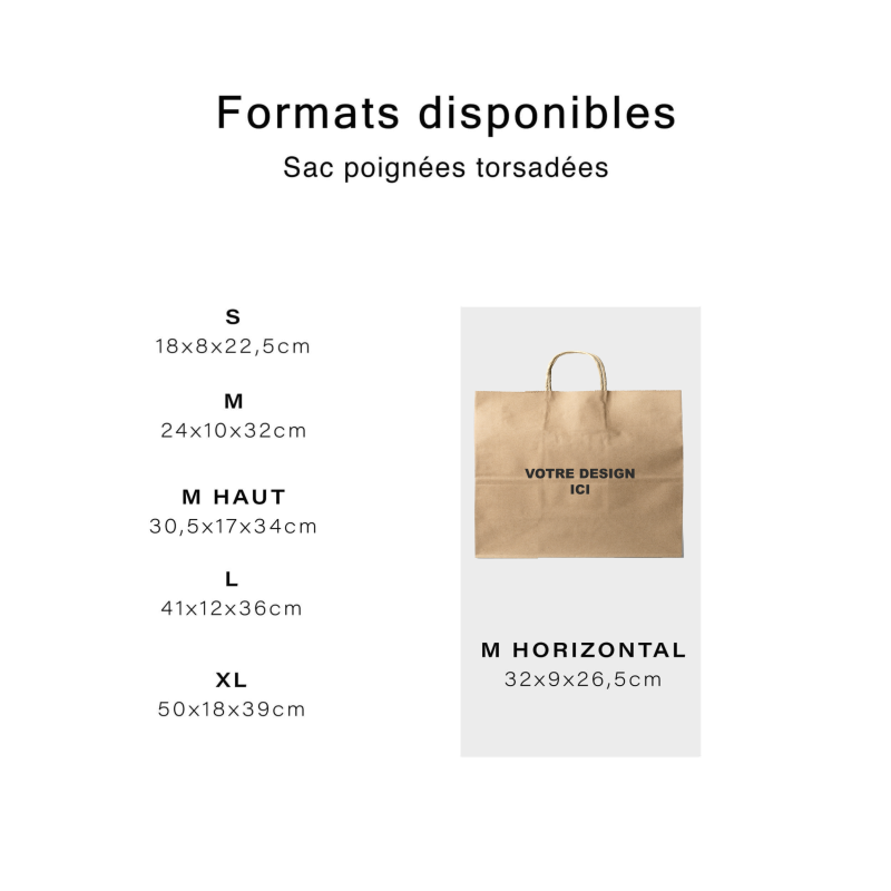 Chronopack Sac poignées torsadées kraft M horizontal