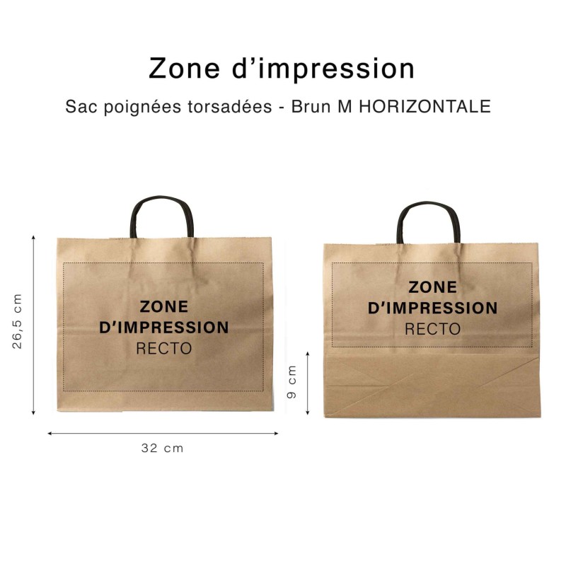 Chronopack Sac poignées torsadées noires Kraft M Horizontal