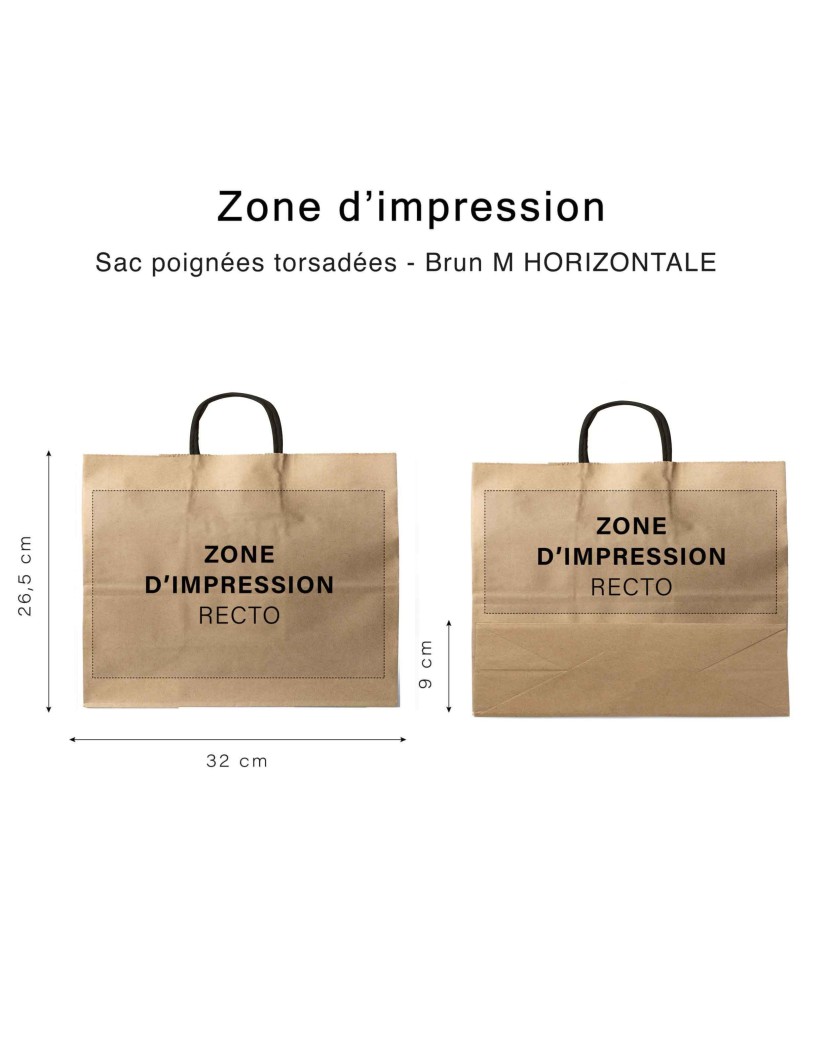 Chronopack Sac poignées torsadées noires Kraft M Horizontal