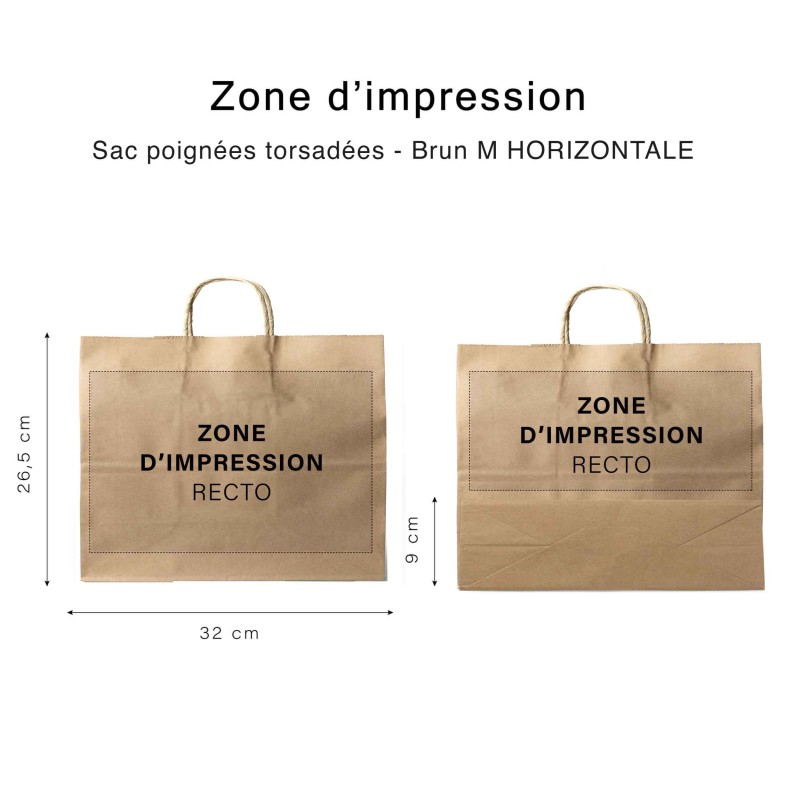 Chronopack Sac poignées torsadées kraft M horizontal