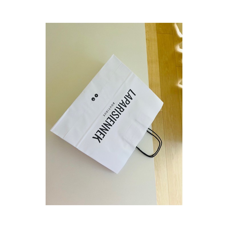 Black twisted handle bags - White M HORIZONTAL