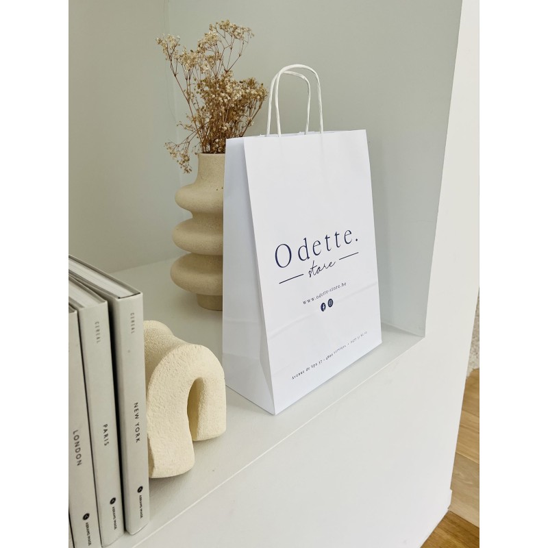 Sac Kraft Blanc M Torsadé – Votre Logo s’y Sentira Bien !