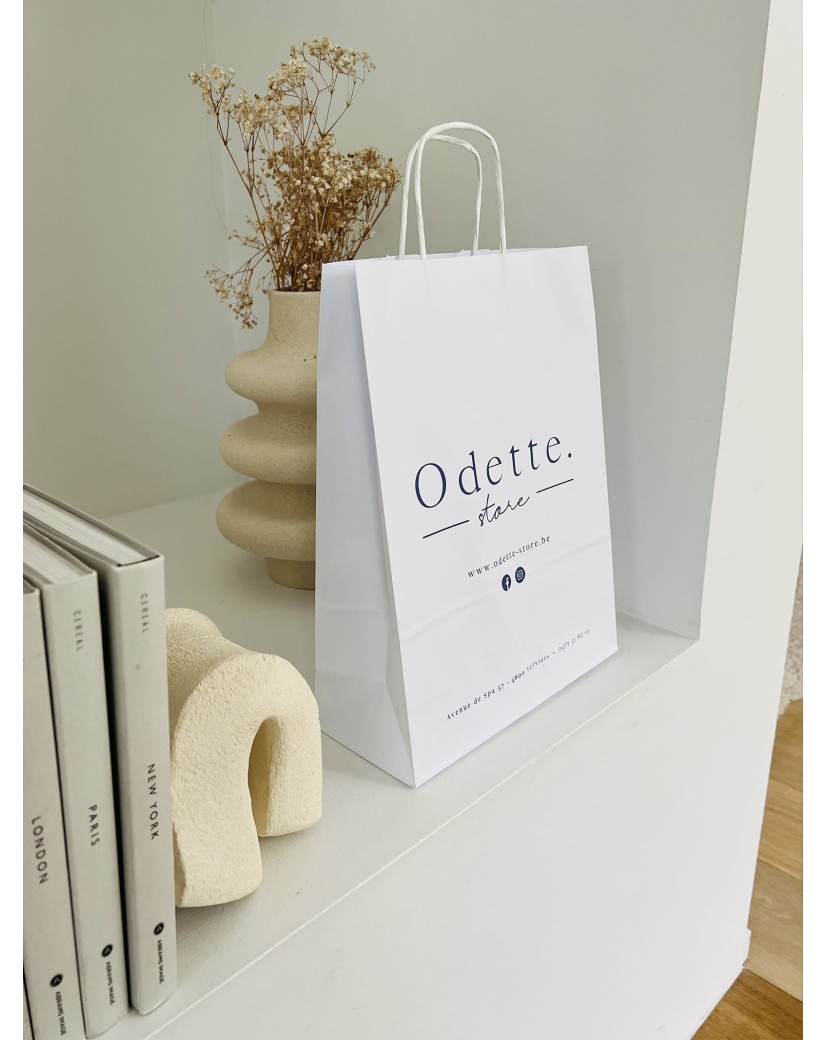 Sac Kraft Blanc M Torsadé – Votre Logo s’y Sentira Bien !