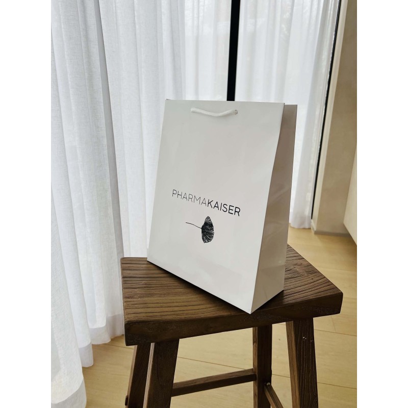 Luxury paper bags - White M - Drawstring handles