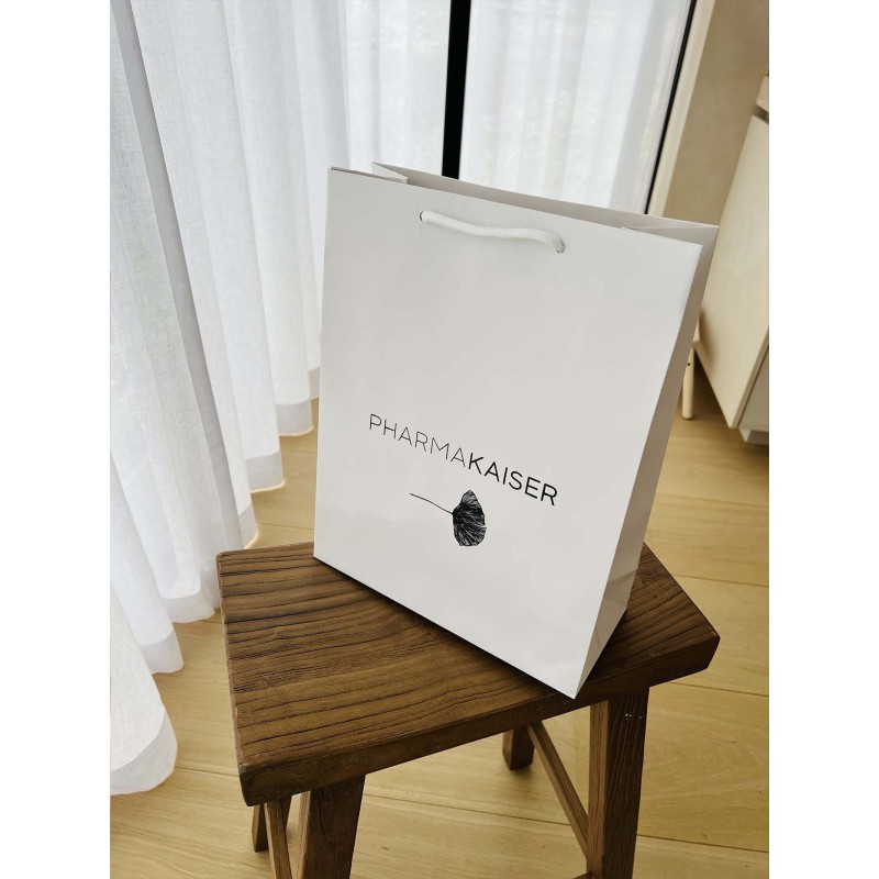 Luxury paper bags - White M - Drawstring handles