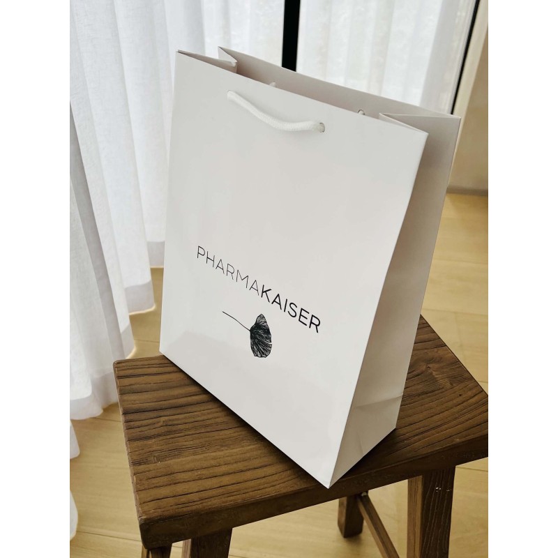 Luxury paper bags - White M - Drawstring handles