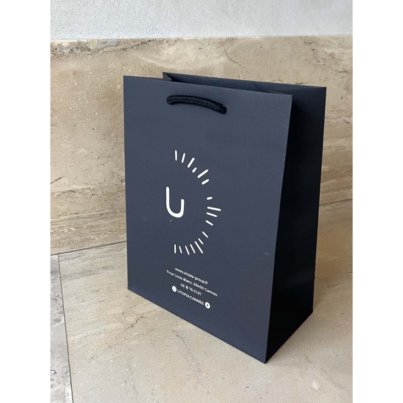 Luxe Paper Bags - Schwarz M - Kordelgriffe