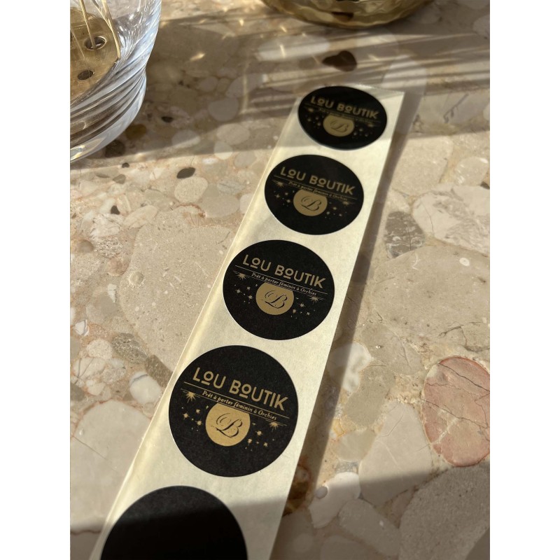 Round label - Black (gold/silver logo)