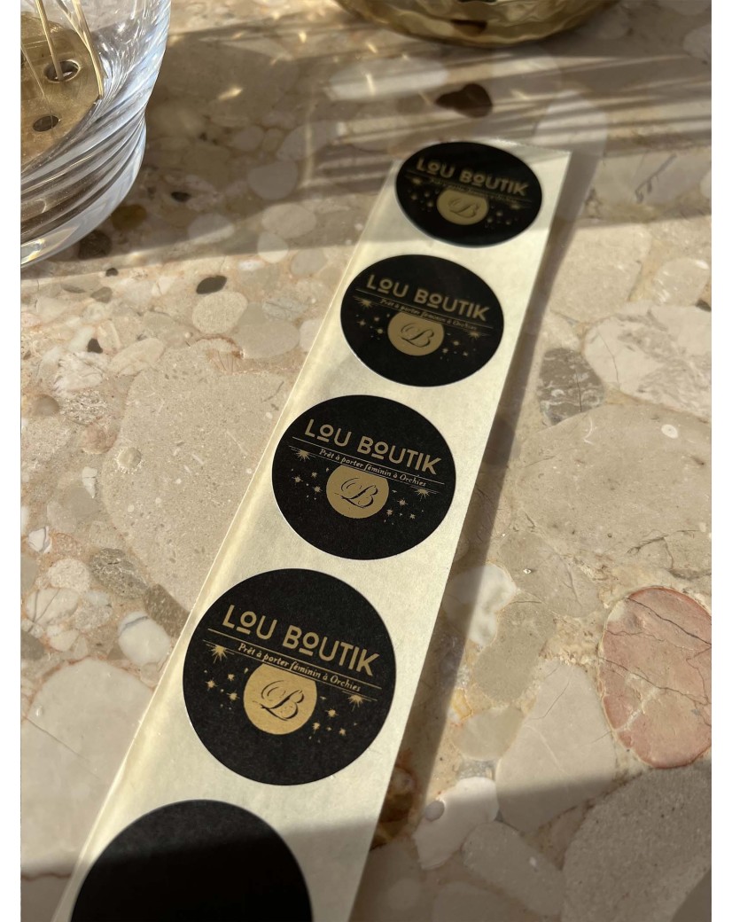 Round label - Black (gold/silver logo)