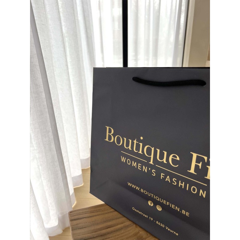 Luxury paper bags - Black L - Drawstring handles