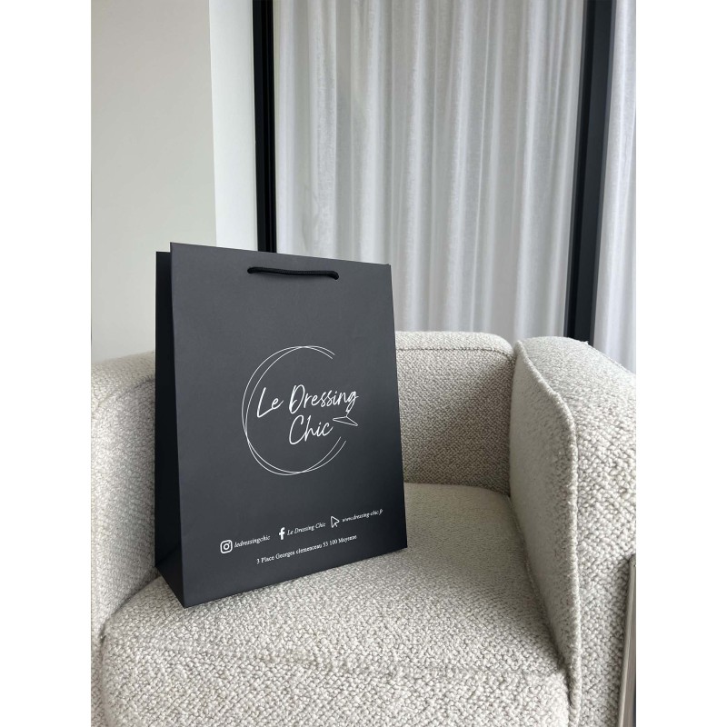 Luxe Paper Bags - Schwarz M - Kordelgriffe