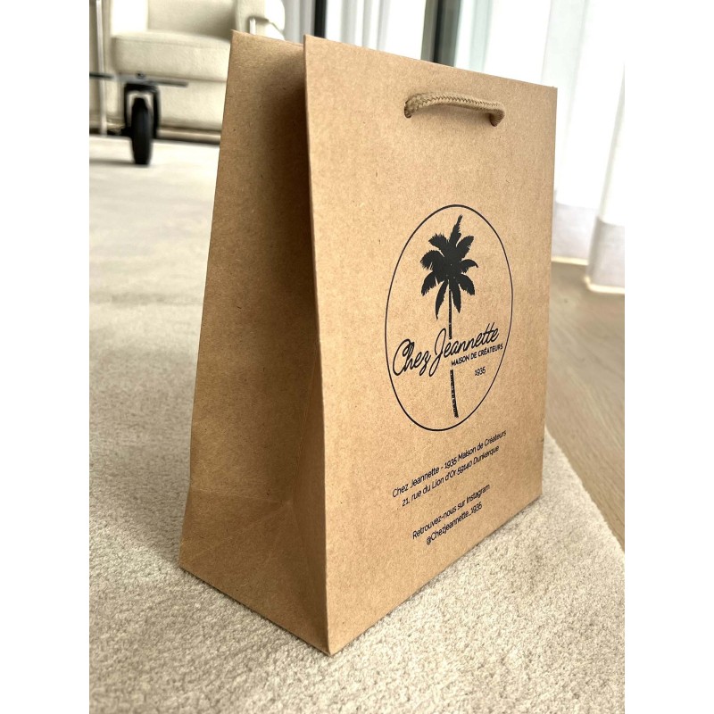 Luxury paper bags - Kraft S - Drawstring handles