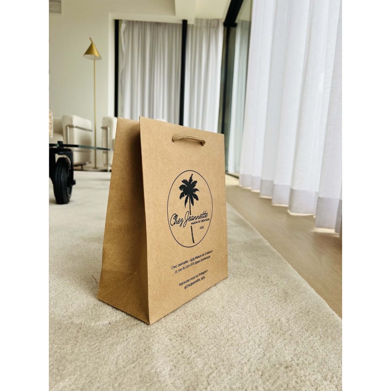 Luxury paper bags - Kraft S - Drawstring handles