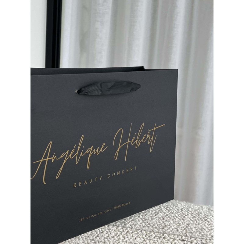 Luxury Paper Bags - Black M - Ribbon Griffe