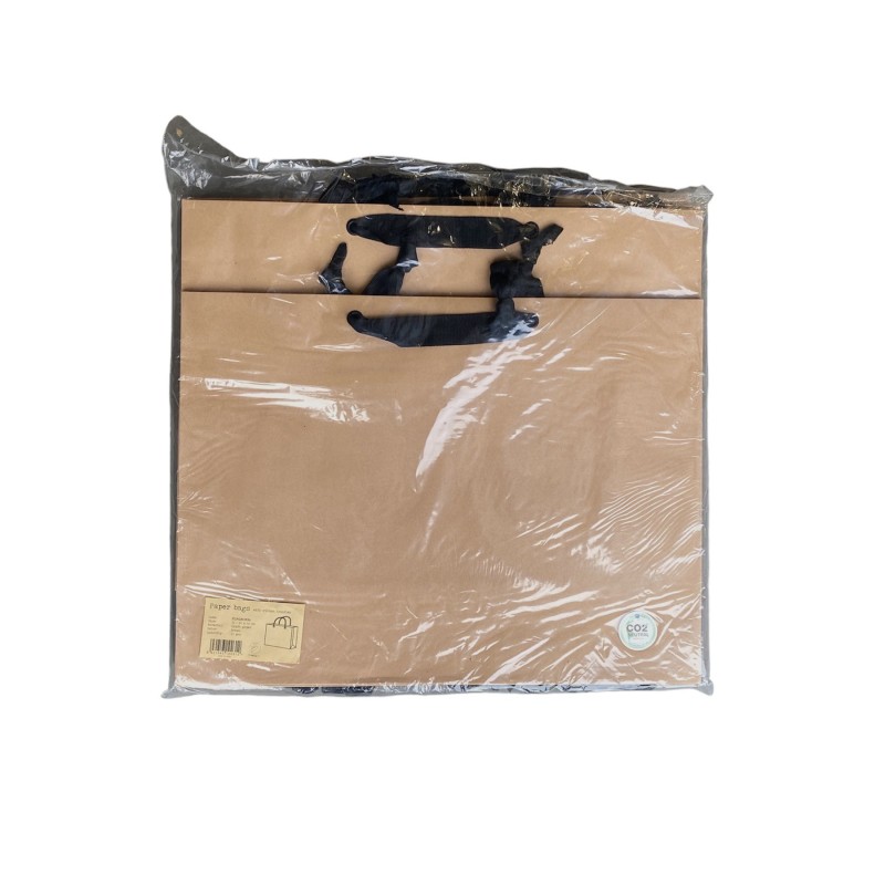 Kraft Paper Bag Black Ribbon Handle