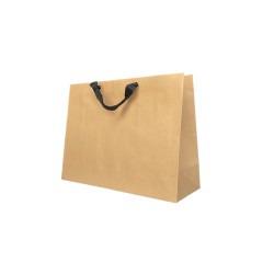 Sac Papier Kraft Poignée Ruban Noir